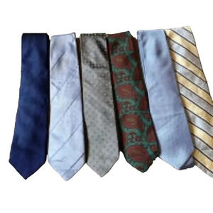 6 Pieces Varieties Silk Luxury Name Brands Variety Pack Men Neck Ties